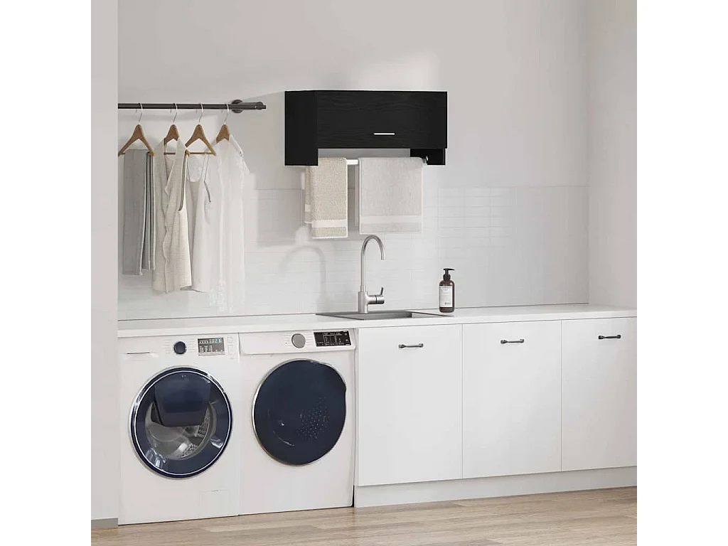 Armoire avec stockage Noir 70 x 32.5 x 35 cm Bois d'ingénierie