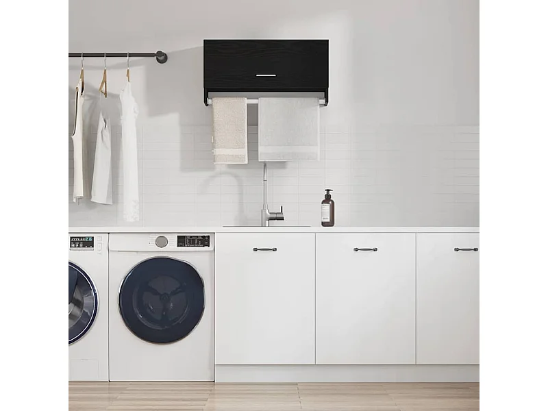 Armoire avec stockage Noir 70 x 32.5 x 35 cm Bois d'ingénierie