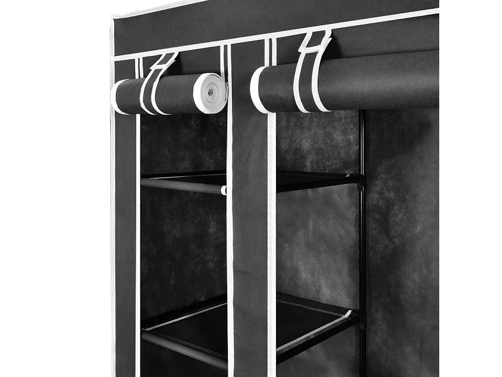 Armario con compartimentos y barras 45 x 150 x 176 cm Negro