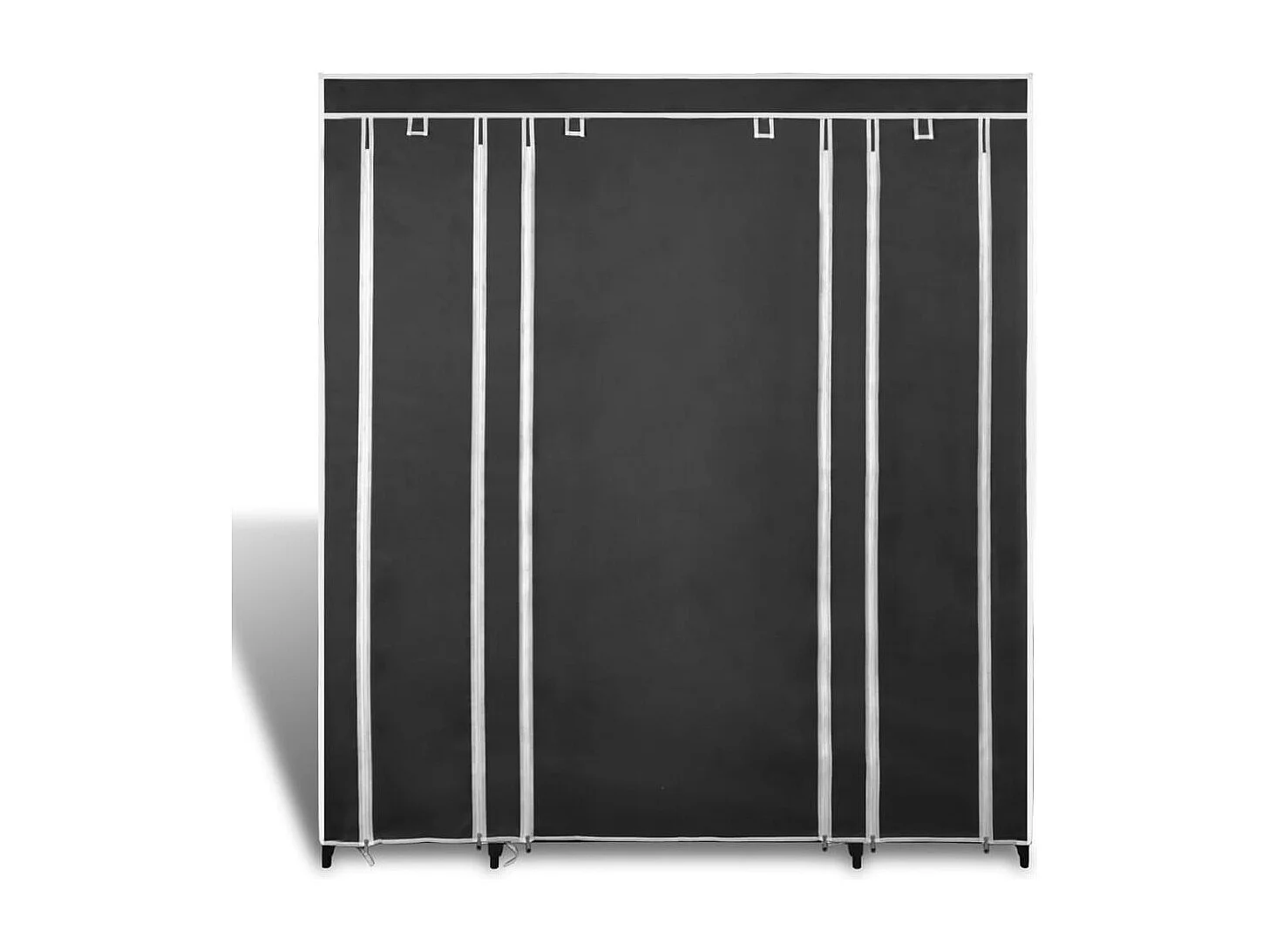 Armadio con scomparti e aste 45 x 150 x 176 cm Nero