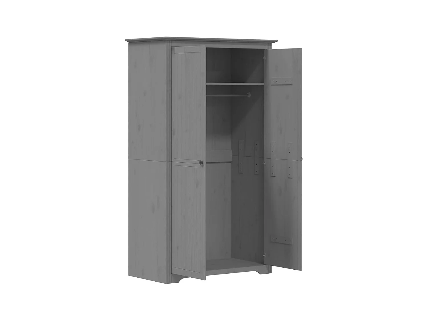 Armadio grigio BODO 99x53,5x173 cm in legno massello di pino