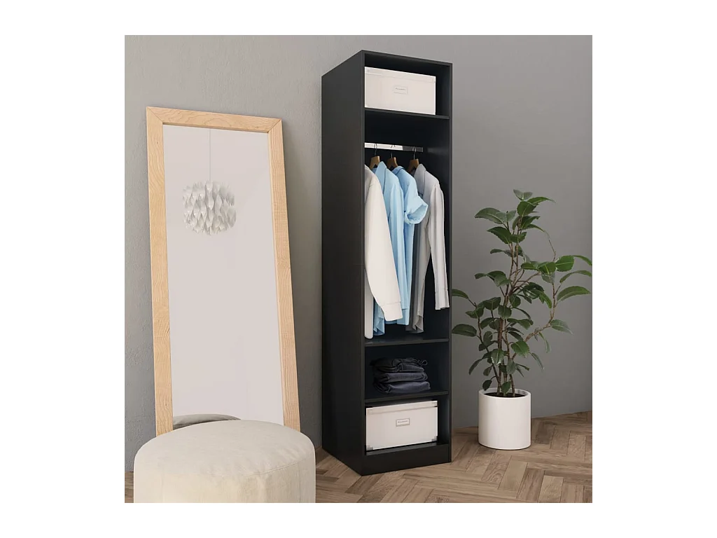 Armario negro 50x50x200 cm Madera contrachapada