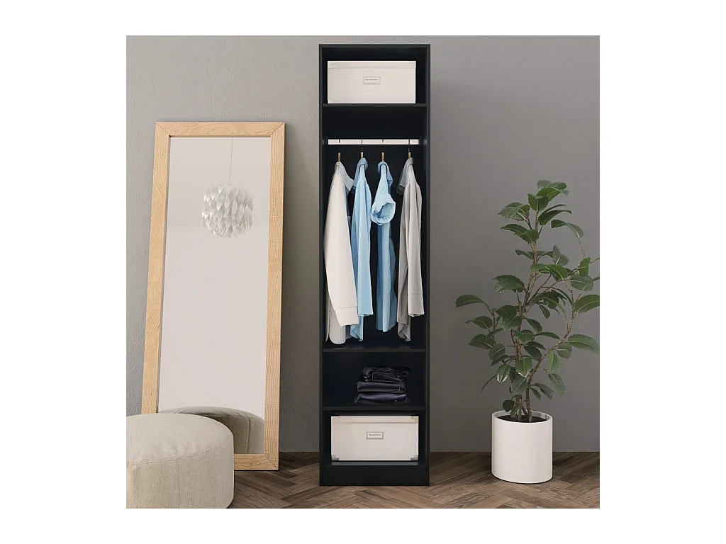 Armario negro 50x50x200 cm Madera contrachapada