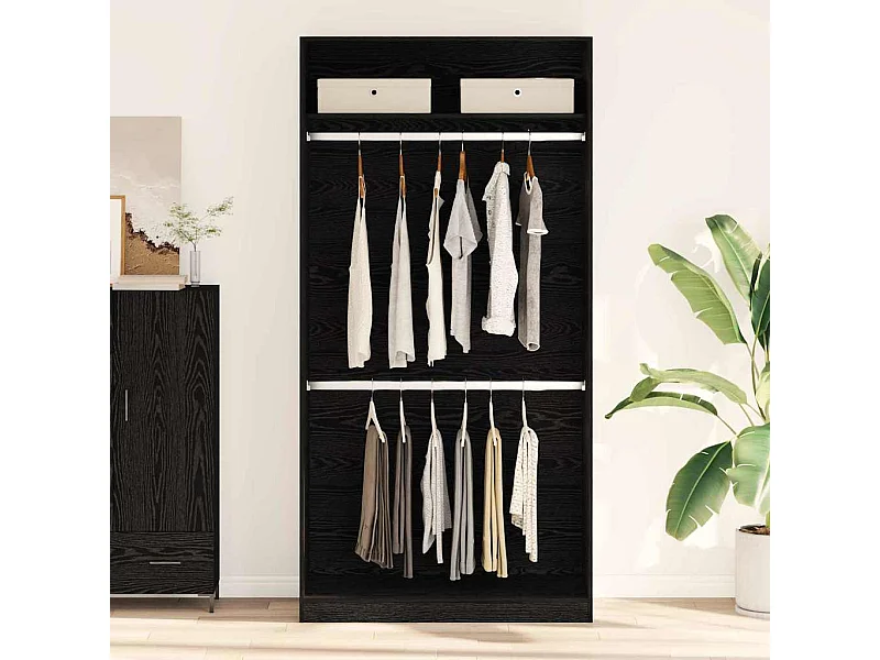Armoire Chêne noir 100 x 50 x 200 cm Bois d'ingénierie