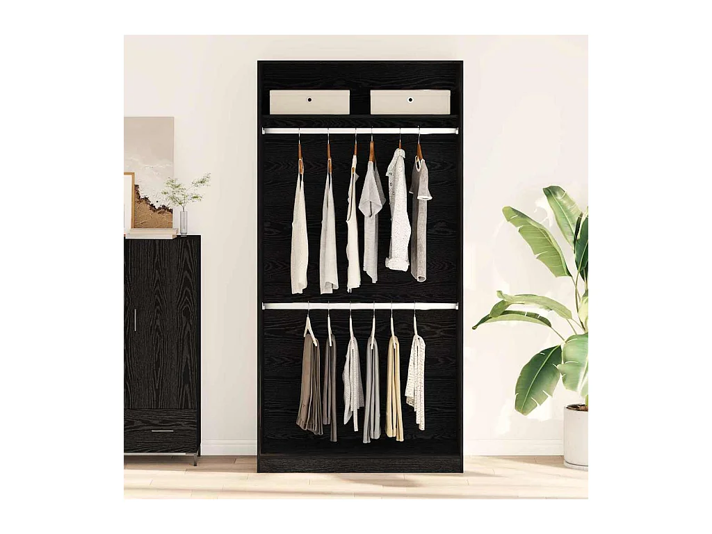 Armoire Chêne noir 100 x 50 x 200 cm Bois d'ingénierie