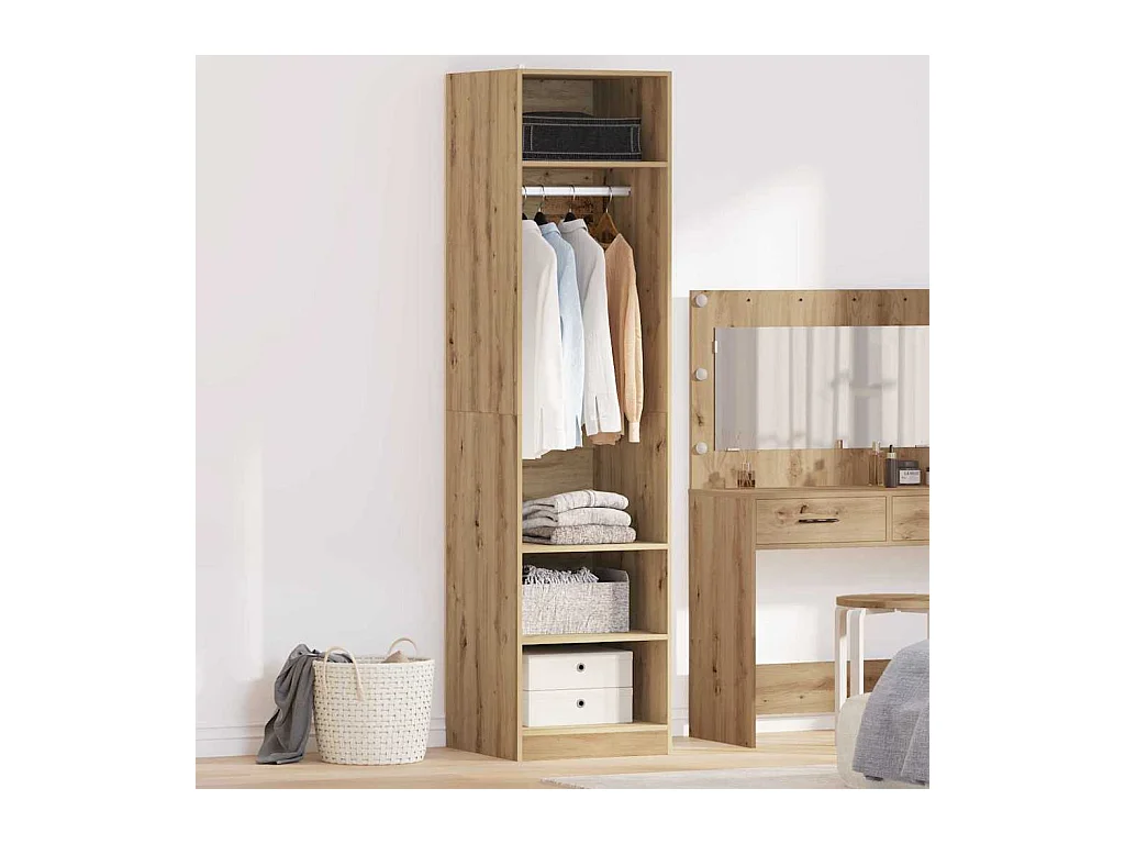 Armoire avec étagère chêne artisanal Bois d'ingénierie