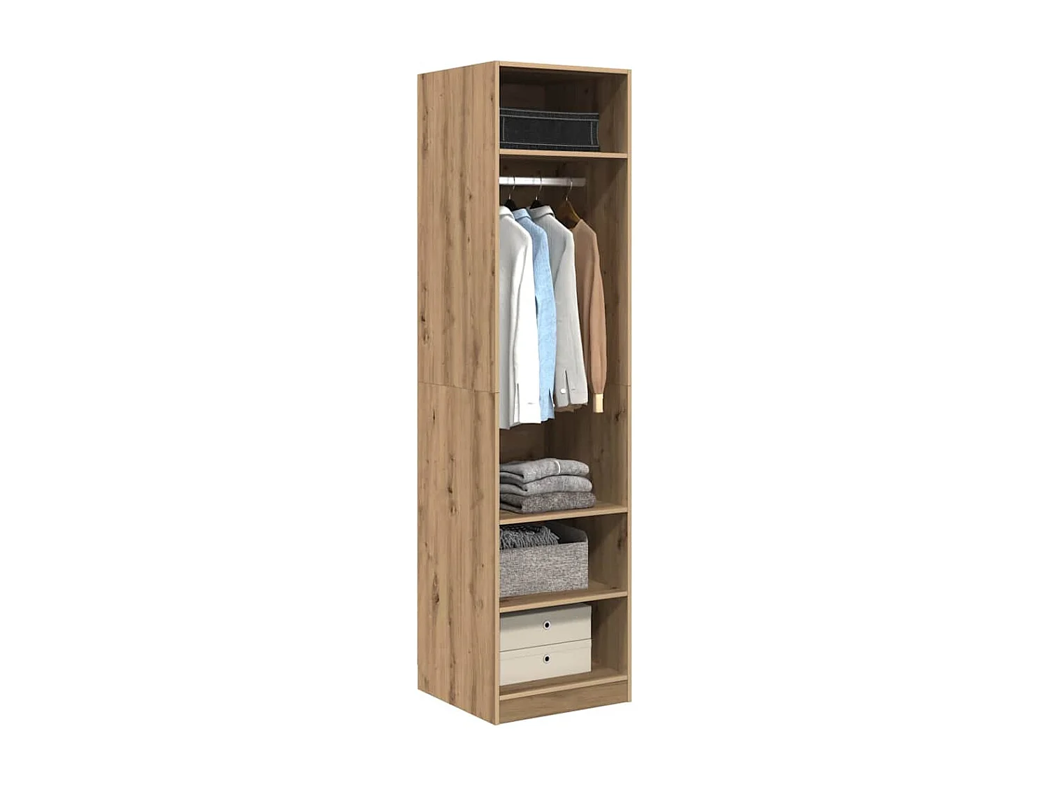 Armoire avec étagère chêne artisanal Bois d'ingénierie
