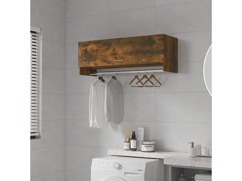 Garde-robe Chêne fumé 100x32,5x35 cm Bois d'ingénierie