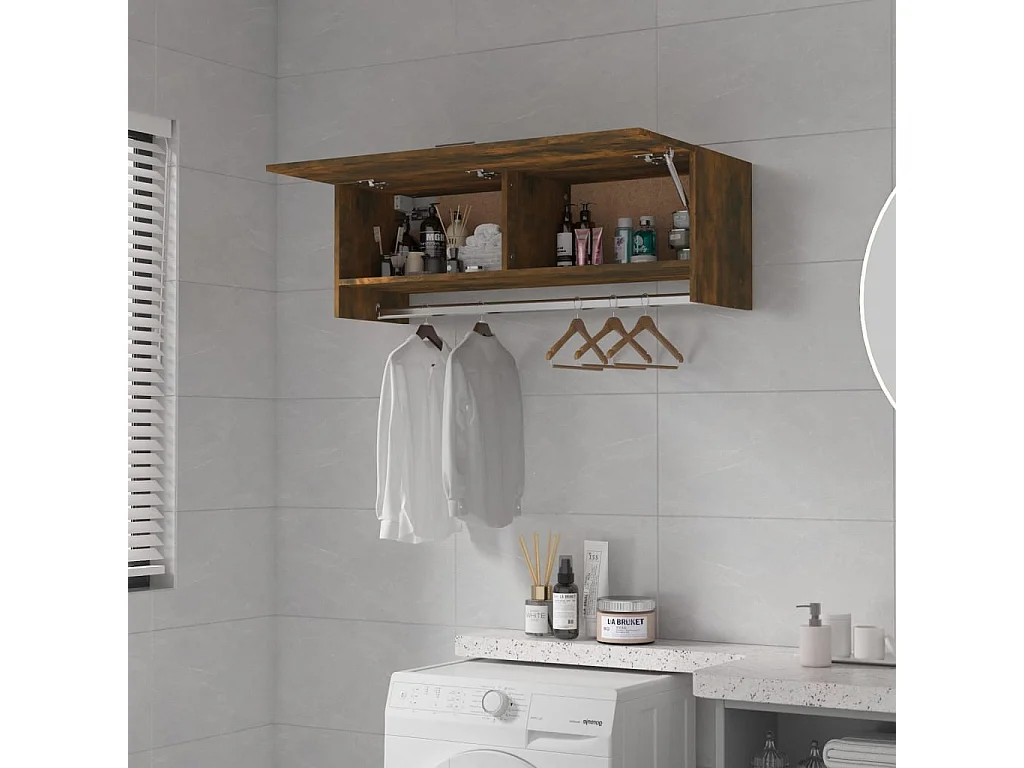 Garde-robe Chêne fumé 100x32,5x35 cm Bois d'ingénierie