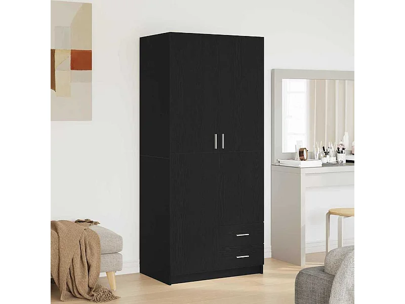 Armoire Chêne noir 80 x 52 x 180 cm Bois d'ingénierie