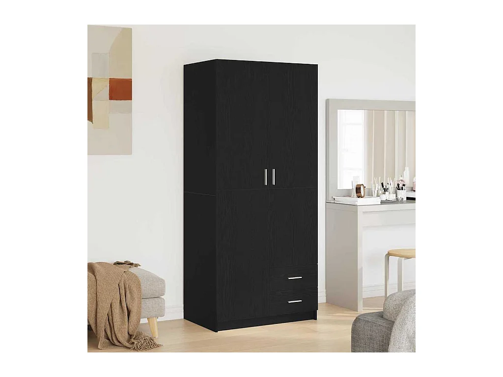 Armoire Chêne noir 80 x 52 x 180 cm Bois d'ingénierie