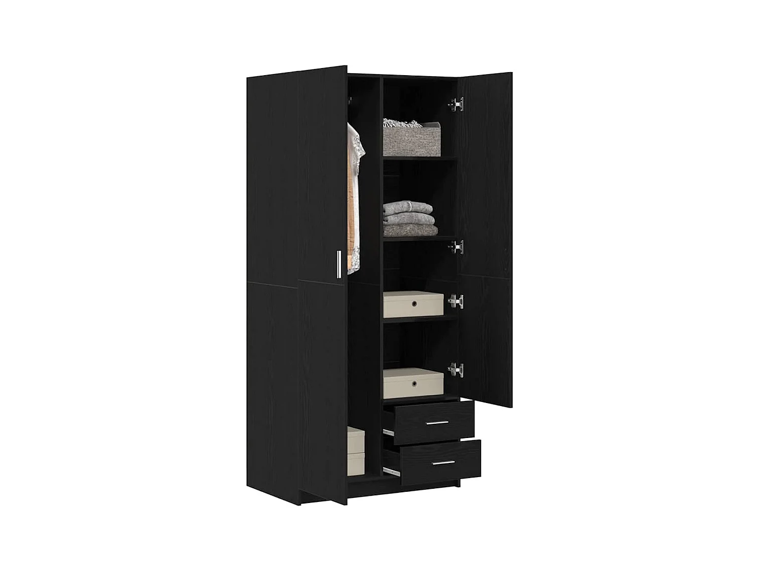 Armoire Chêne noir 80 x 52 x 180 cm Bois d'ingénierie