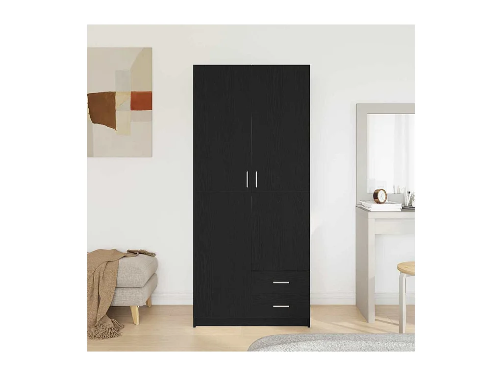 Armoire Chêne noir 80 x 52 x 180 cm Bois d'ingénierie