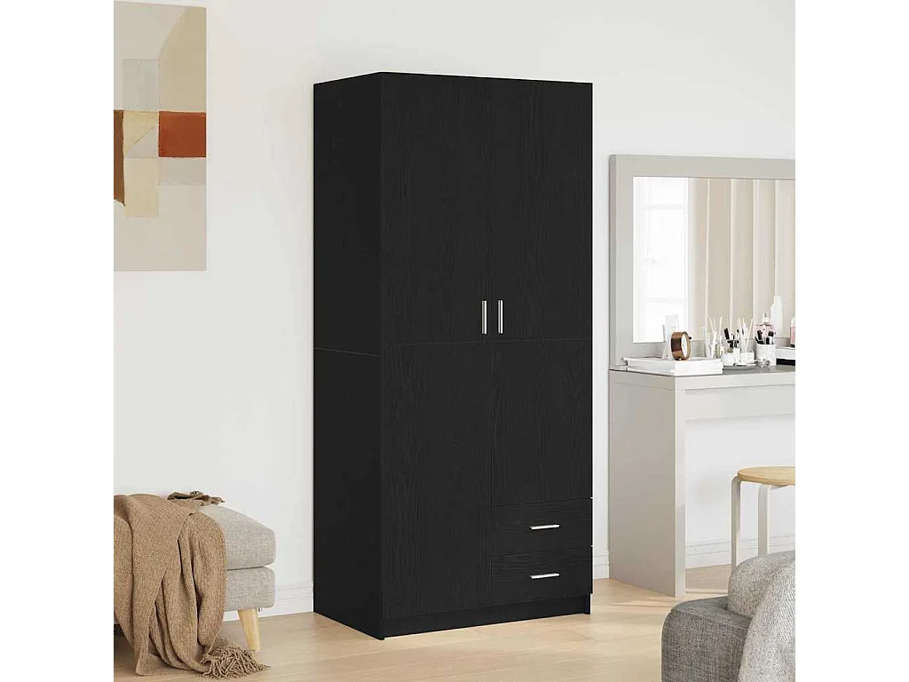 Armoire Chêne noir 80 x 52 x 180 cm Bois d'ingénierie