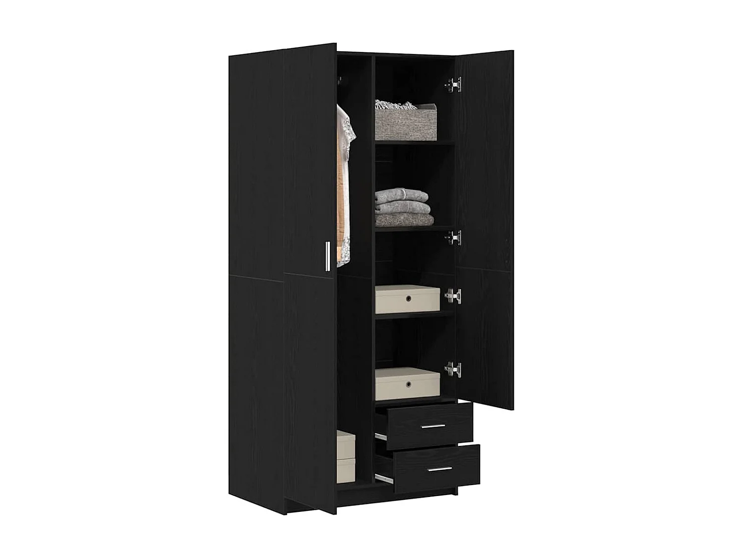 Armoire Chêne noir 80 x 52 x 180 cm Bois d'ingénierie