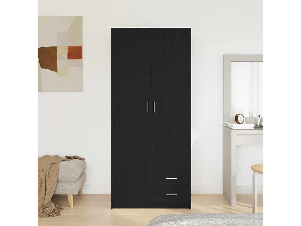 Armoire Chêne noir 80 x 52 x 180 cm Bois d'ingénierie