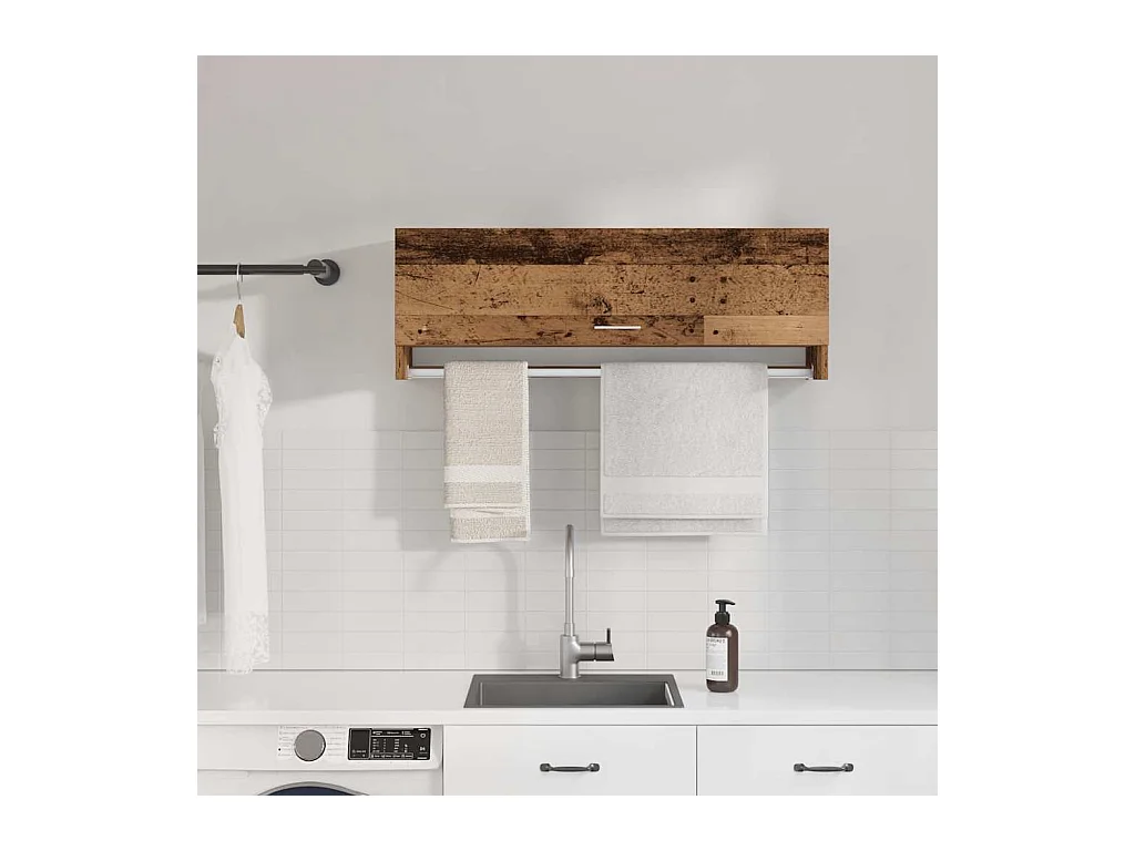 Garde-robe vieux bois 100x32,5x35 cm bois d'ingénierie