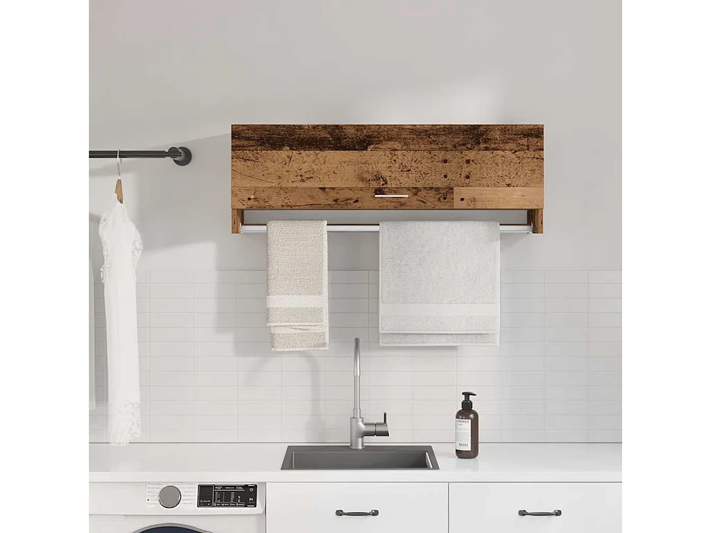 Garde-robe vieux bois 100x32,5x35 cm bois d'ingénierie