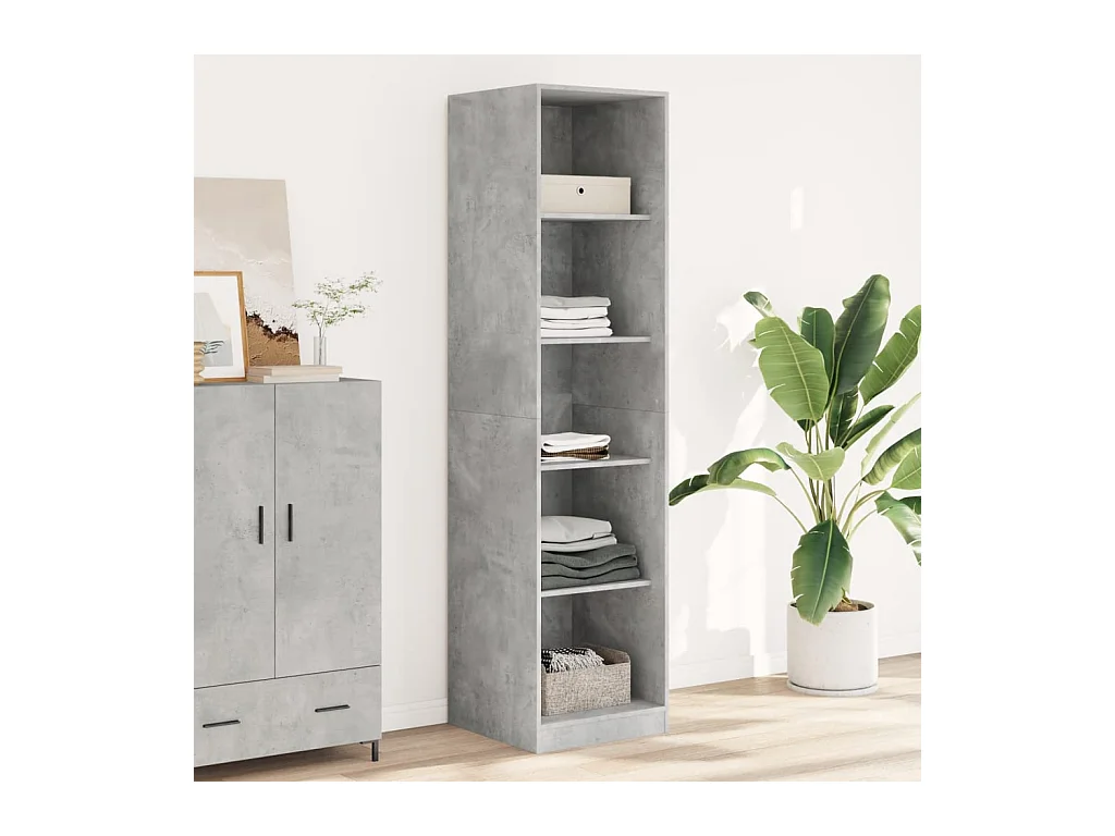 Armadio grigio cemento 50 x 50 x 200 cm in truciolato
