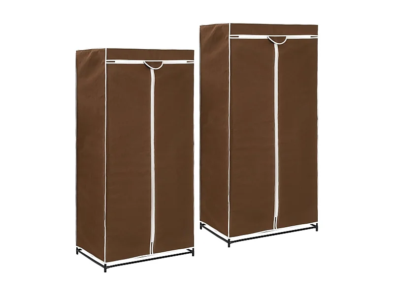 2 pcs Garde-robes Marron 75x50x160 cm
