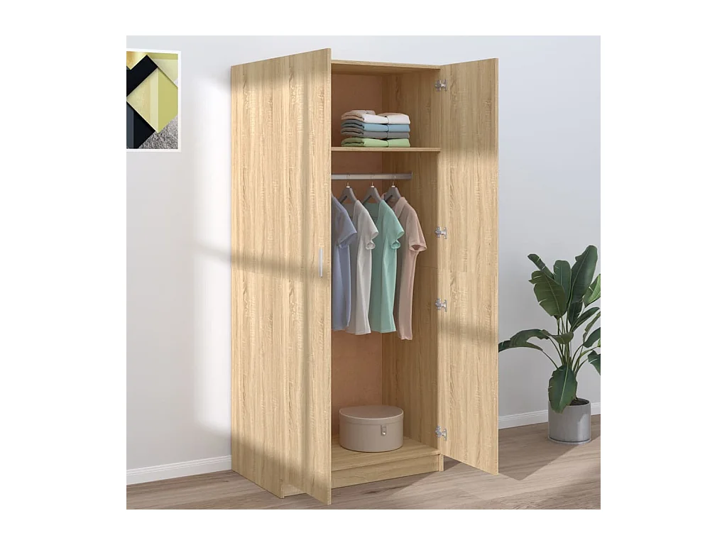 Sonoma Eiken Kledingkast 80x52x180 cm Engineered Wood
