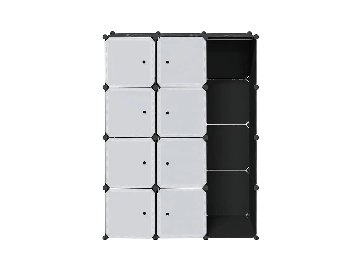 Armario modular 9 compartimentos blanco y negro 109x36,5x143 cm