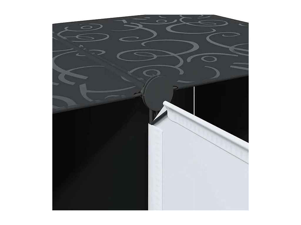 Armario modular 9 compartimentos blanco y negro 109x36,5x143 cm