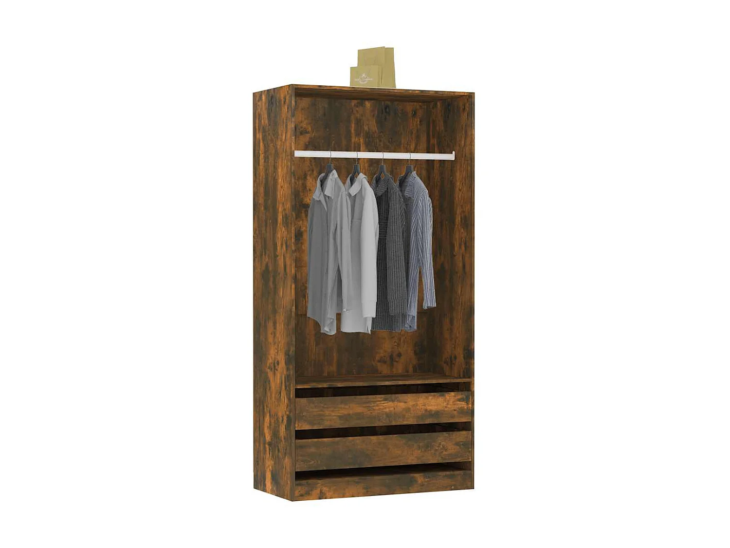 Armadio in rovere affumicato 100x50x200 cm in legno ingegnerizzato