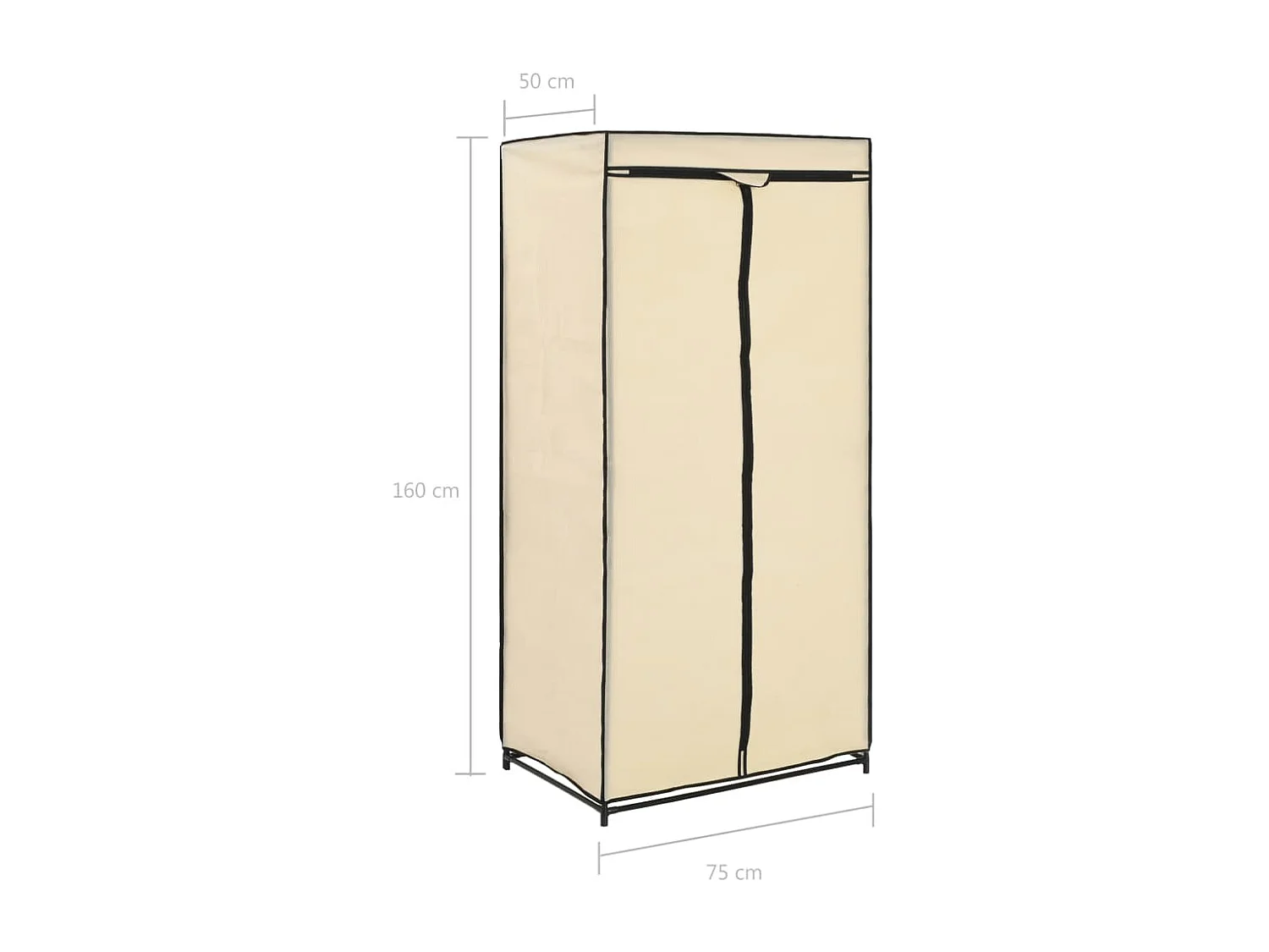 2 pcs Garde-robes Crème 75x50x160 cm