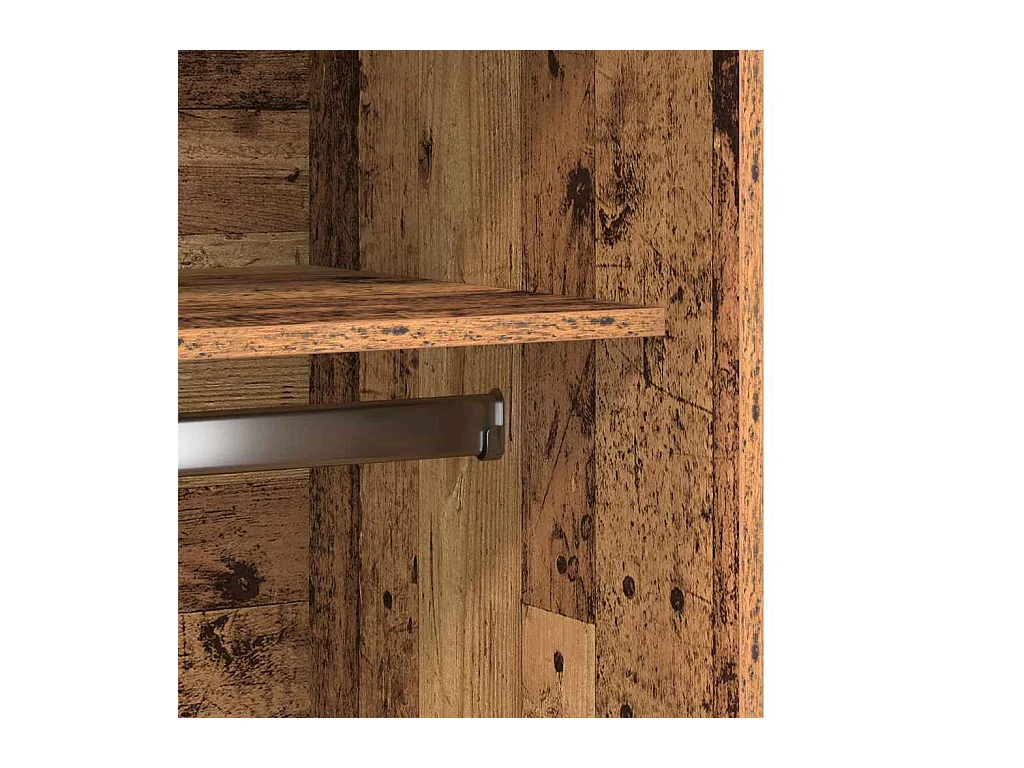 Kledingkast oud hout 100x50x200 cm bewerkt hout