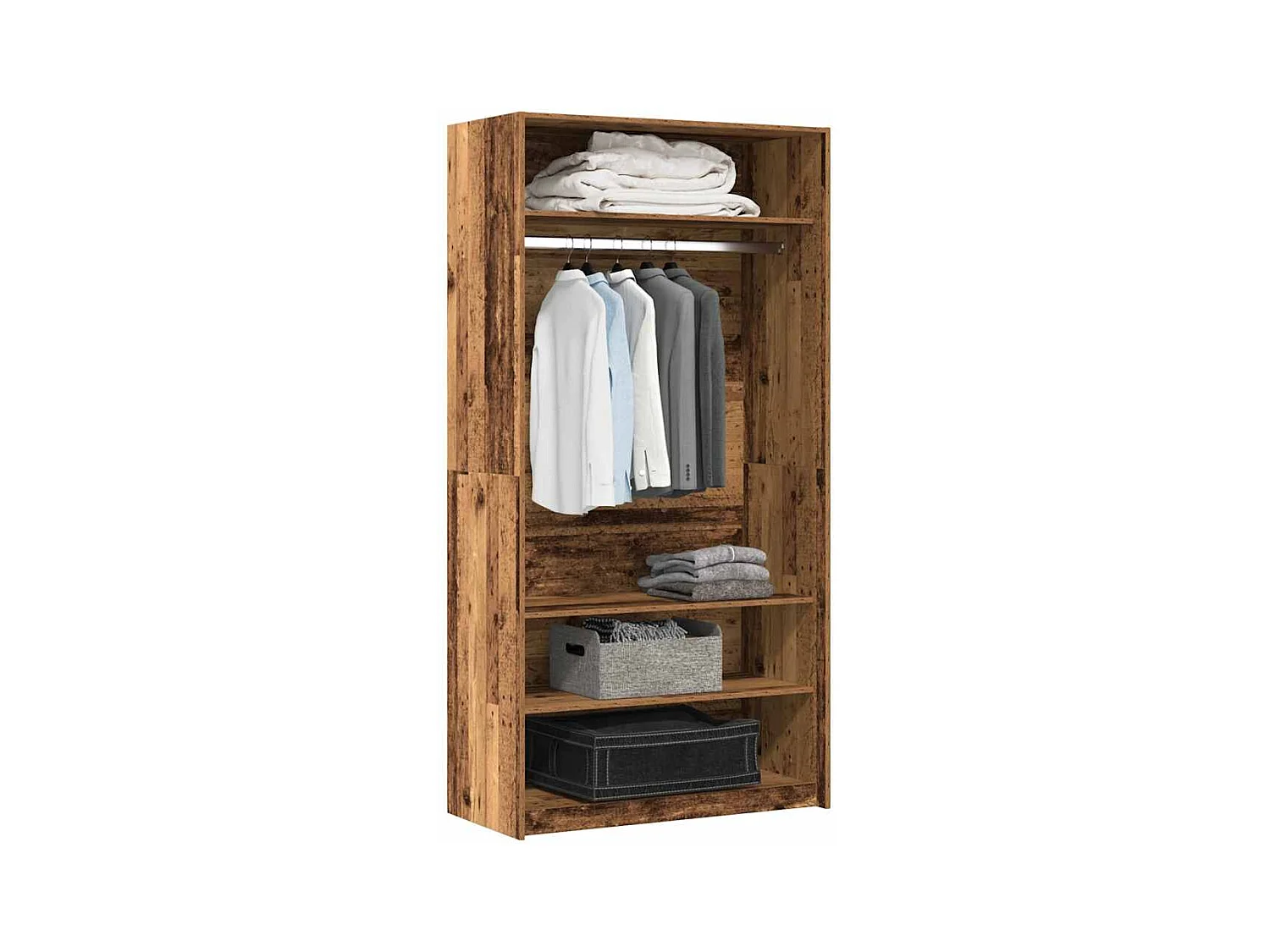 Garde-robe vieux bois 100x50x200 cm bois d'ingénierie