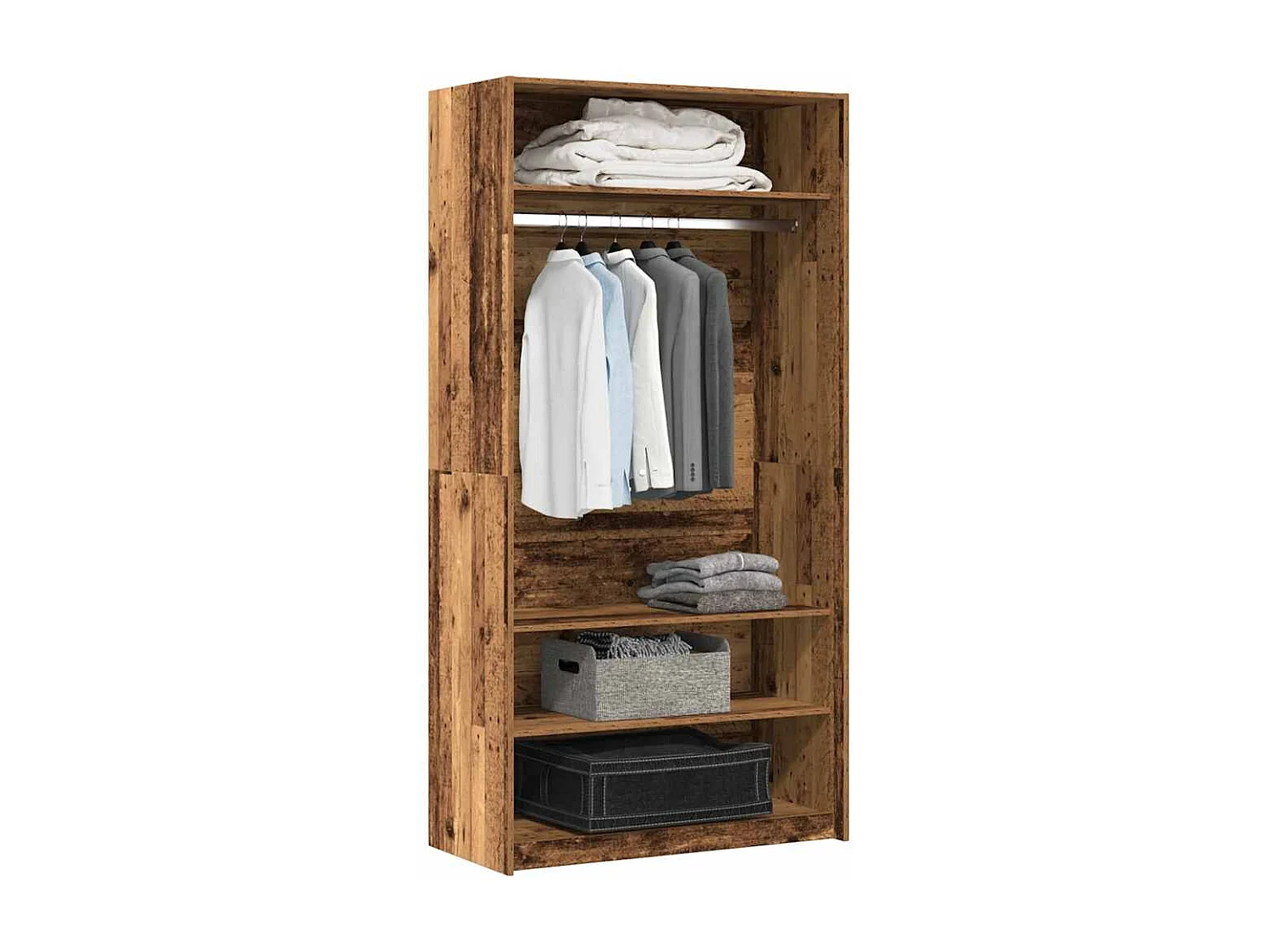 Garde-robe vieux bois 100x50x200 cm bois d'ingénierie