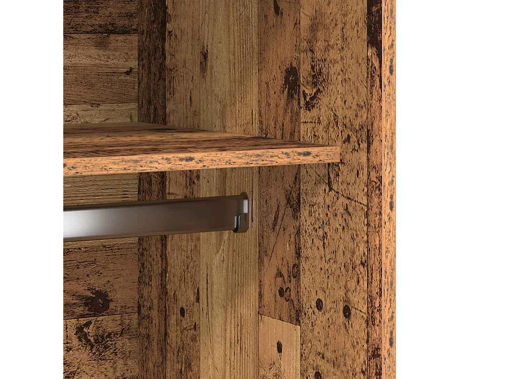 Garde-robe vieux bois 100x50x200 cm bois d'ingénierie