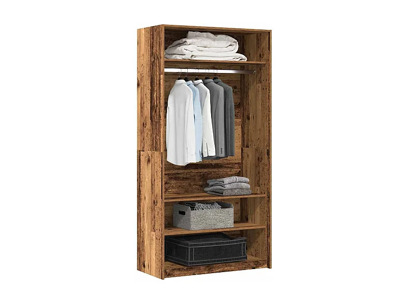 Garde-robe vieux bois 100x50x200 cm bois d'ingénierie