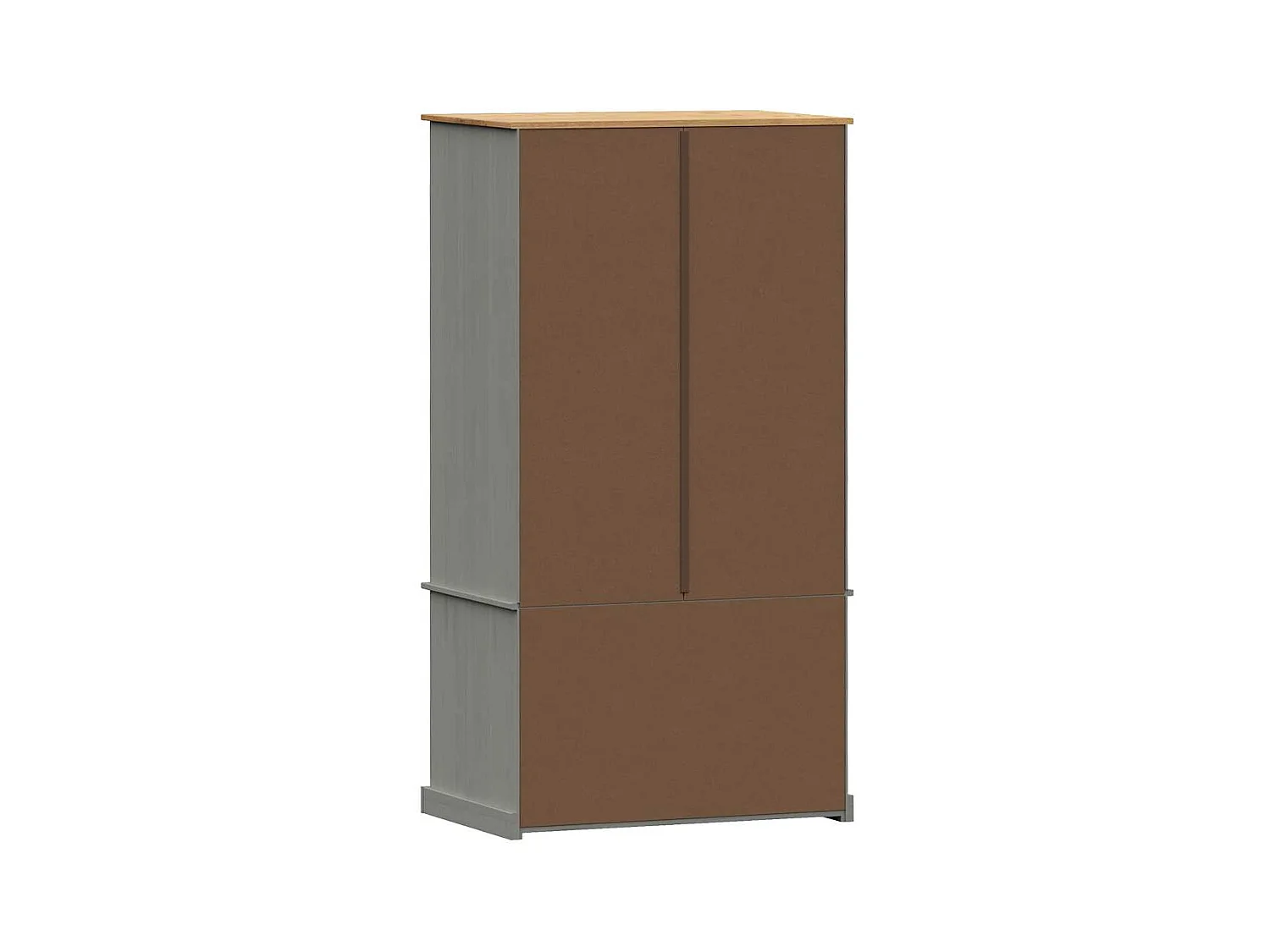 VIGO grauer Kleiderschrank 90x55x170 cm massives Kiefernholz