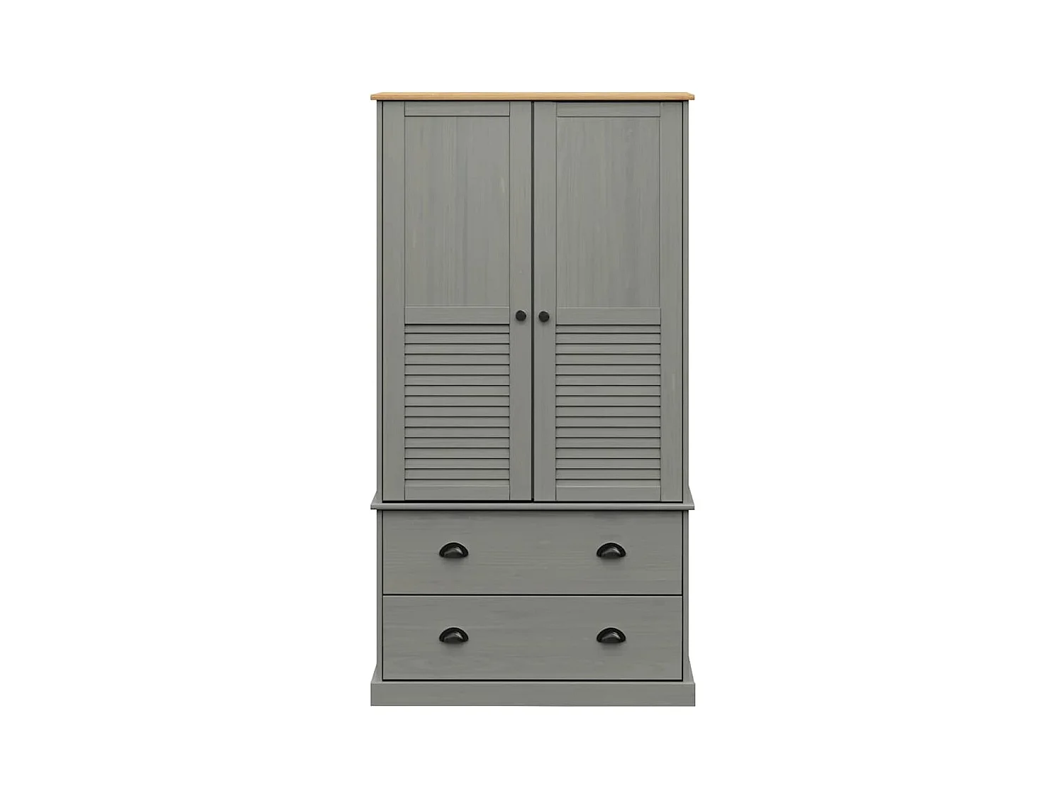 VIGO grijze kledingkast 90x55x170 cm massief grenenhout