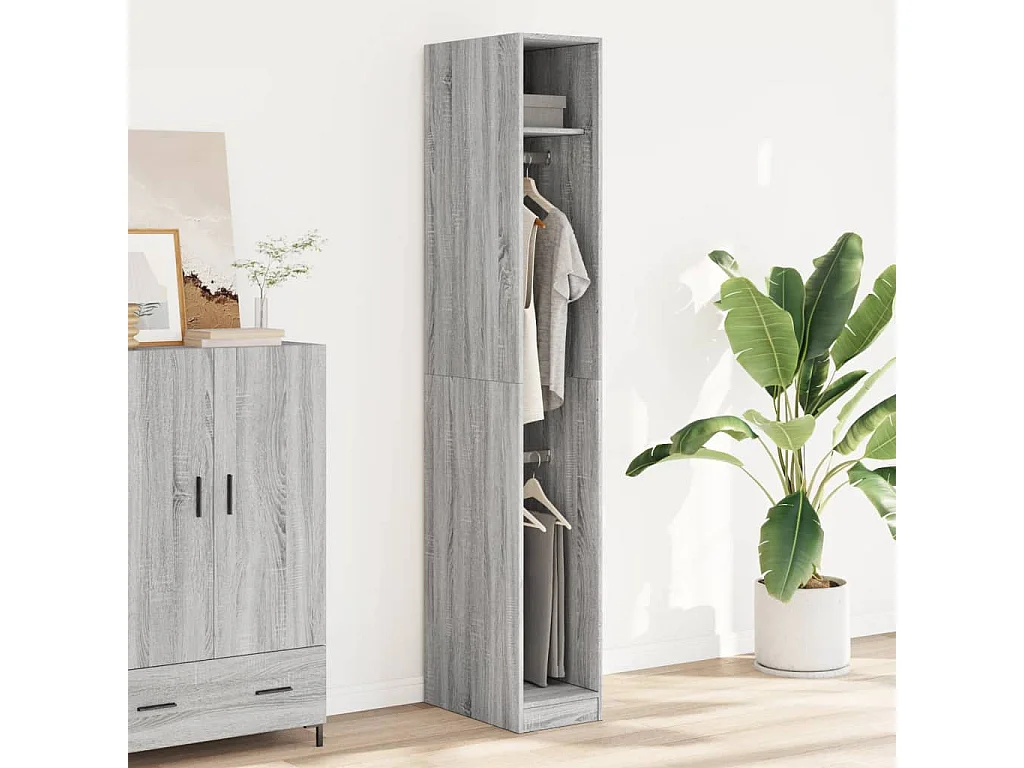 Armario Sonoma gris 30x50x200 cm madera de ingeniería