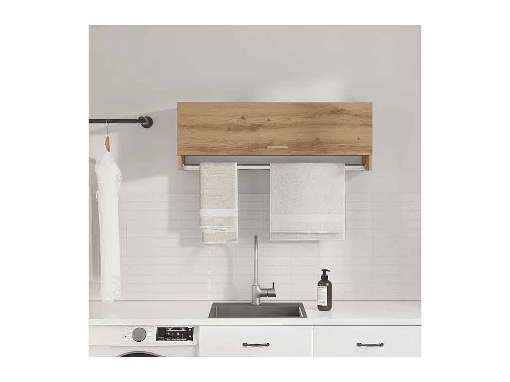 Garde-robe chêne artisanal 100x32,5x35 cm bois d'ingénierie