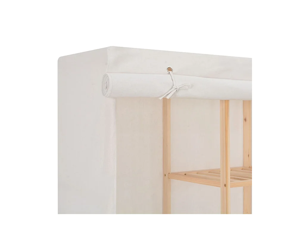 Witte kledingkast 173x40x170 cm stof