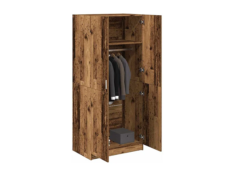 Garde-robe vieux bois 80x52x180 cm bois d'ingénierie