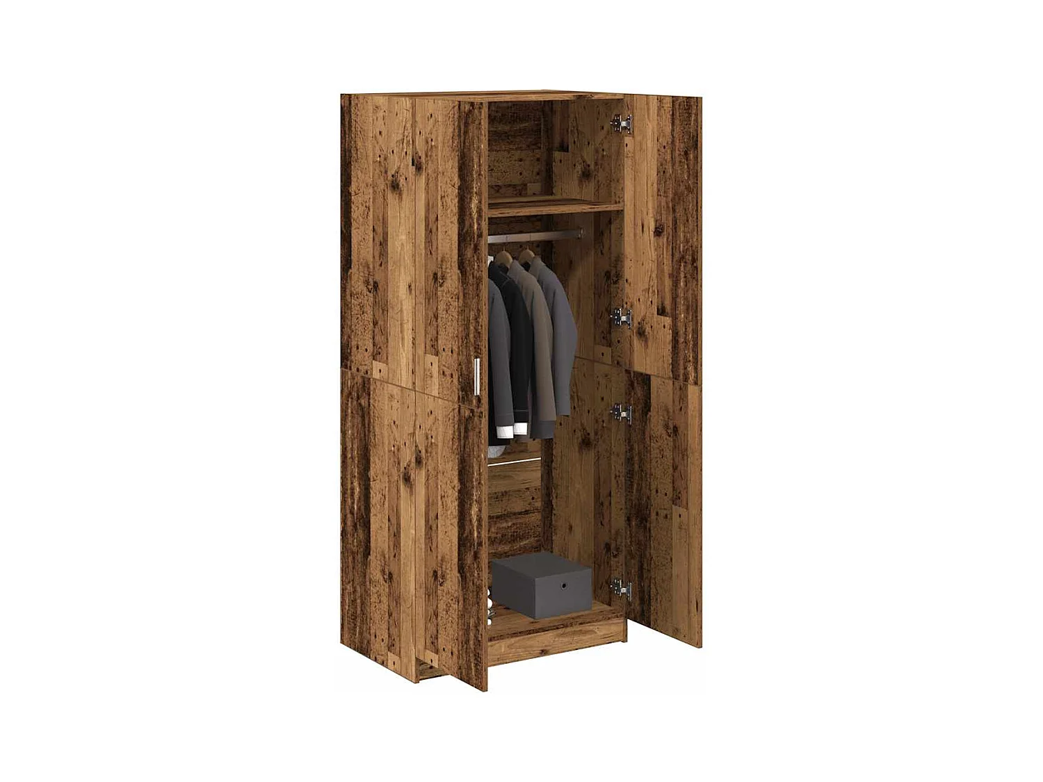 Garde-robe vieux bois 80x52x180 cm bois d'ingénierie