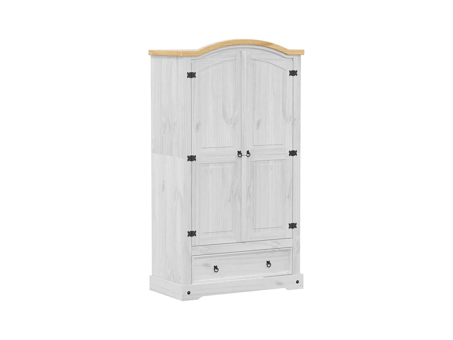 Garde-robe Corona blanc 102x52x186 cm bois de pin massif