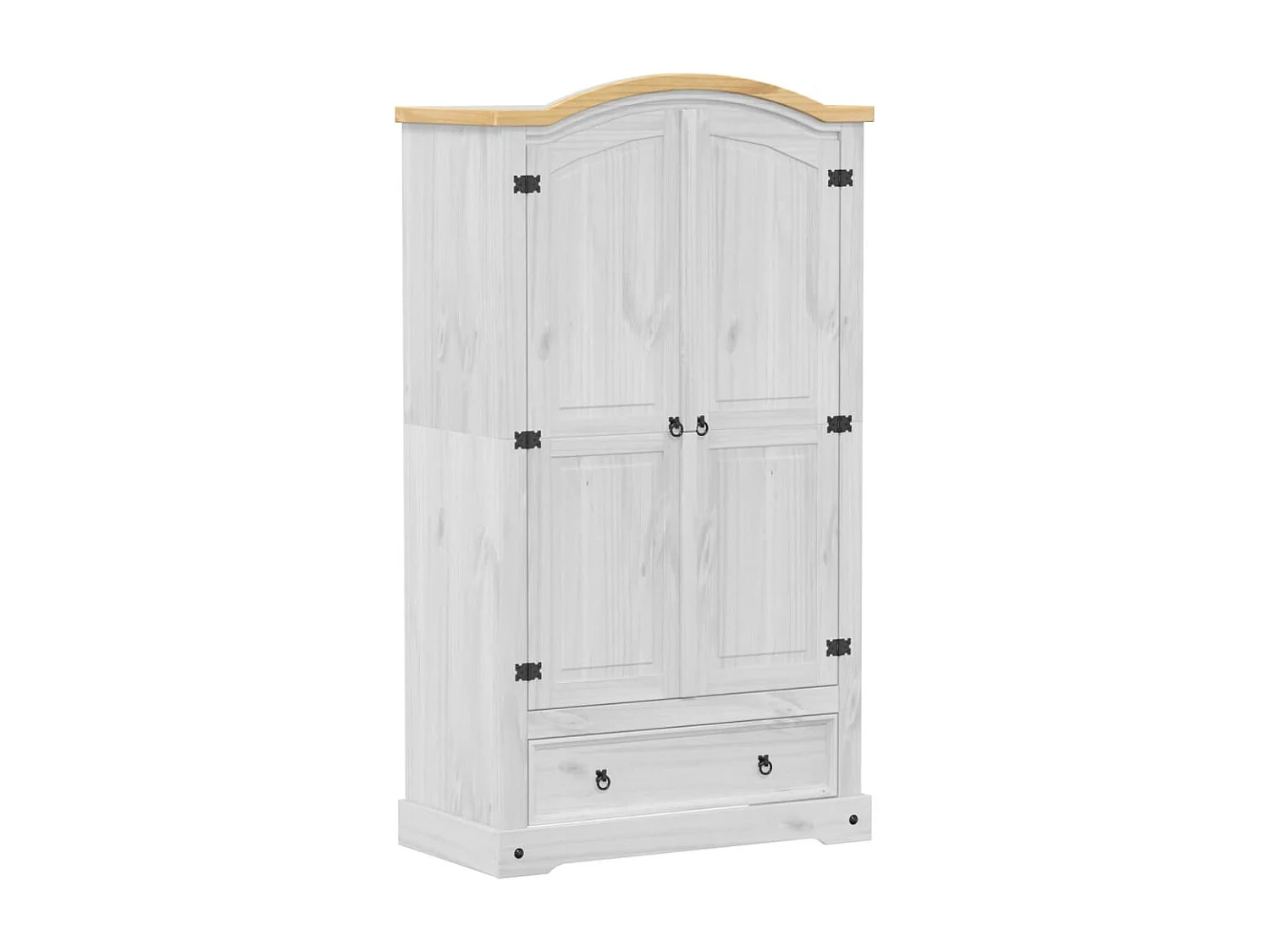 Garde-robe Corona blanc 102x52x186 cm bois de pin massif