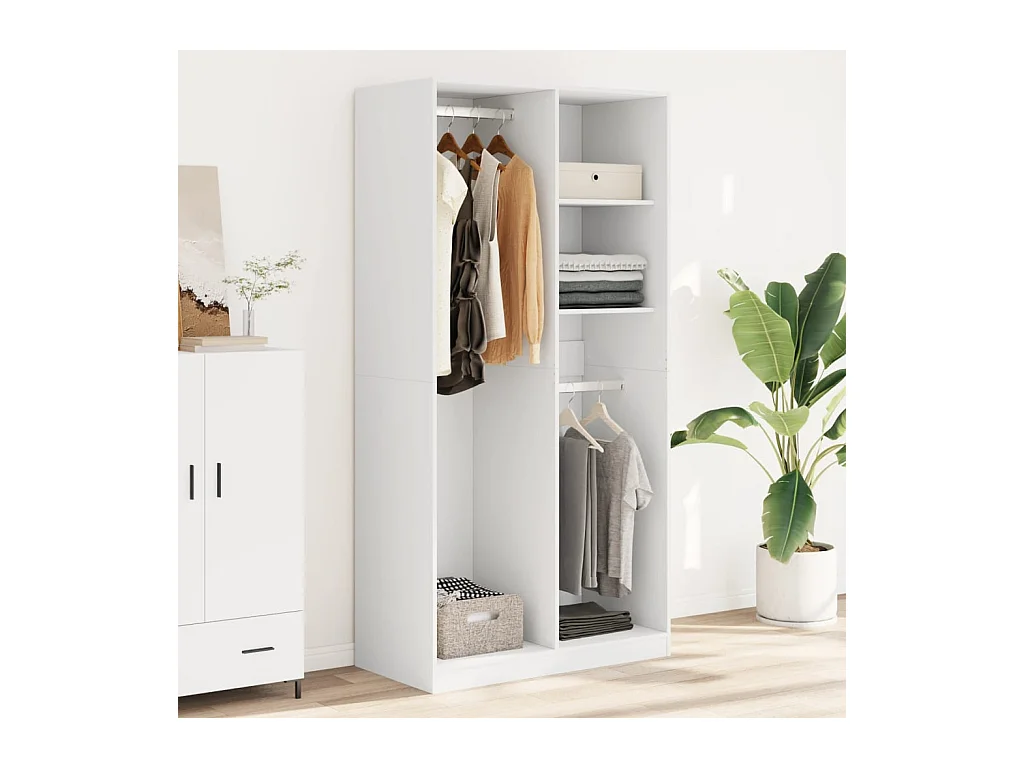 Witte kledingkast 100x50x200 cm Technisch hout