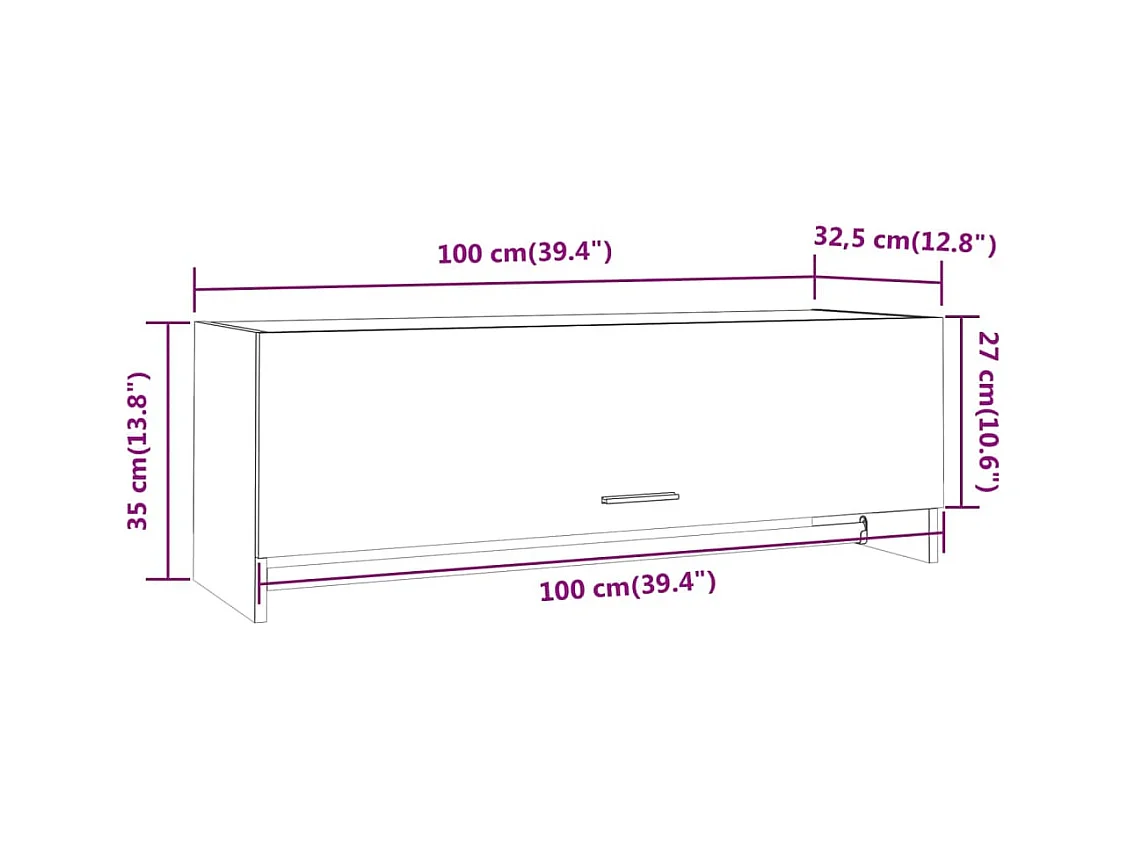 Garde-robe Sonoma gris 100x32,5x35 cm Bois d'ingénierie