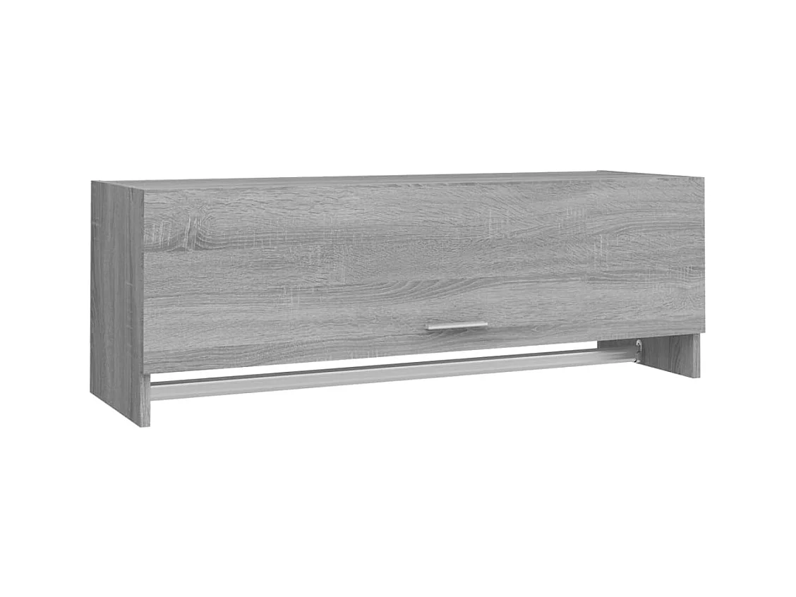 Sonoma Grijze Garderobekast 100x32,5x35 cm Bewerkt Hout