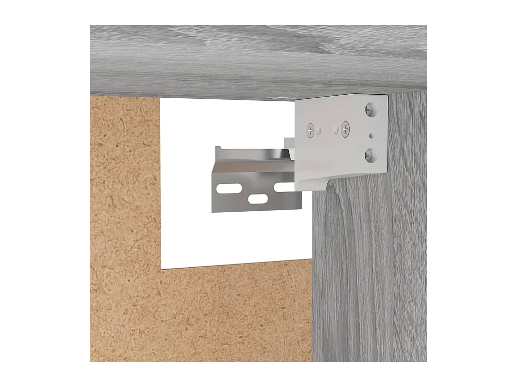 Sonoma Grijze Garderobekast 100x32,5x35 cm Bewerkt Hout