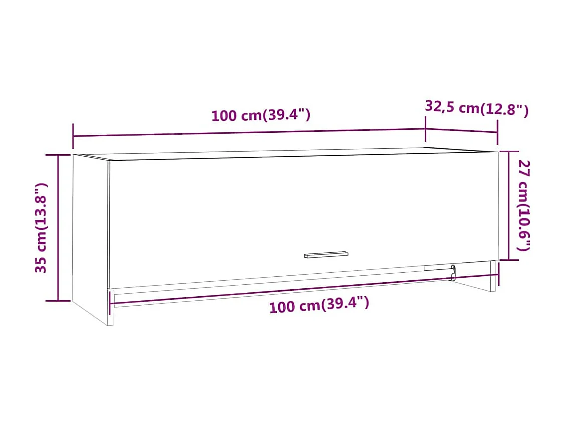 Garde-robe Sonoma gris 100x32,5x35 cm Bois d'ingénierie