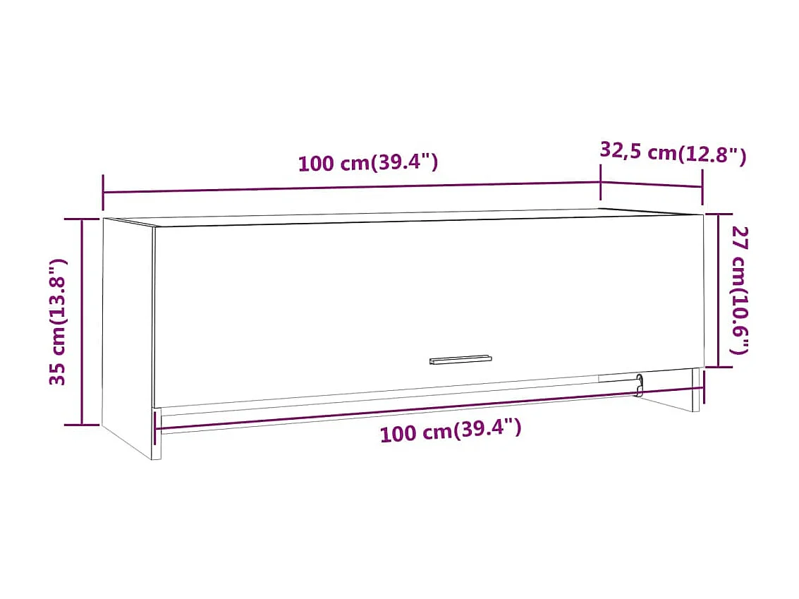 Garde-robe Sonoma gris 100x32,5x35 cm Bois d'ingénierie
