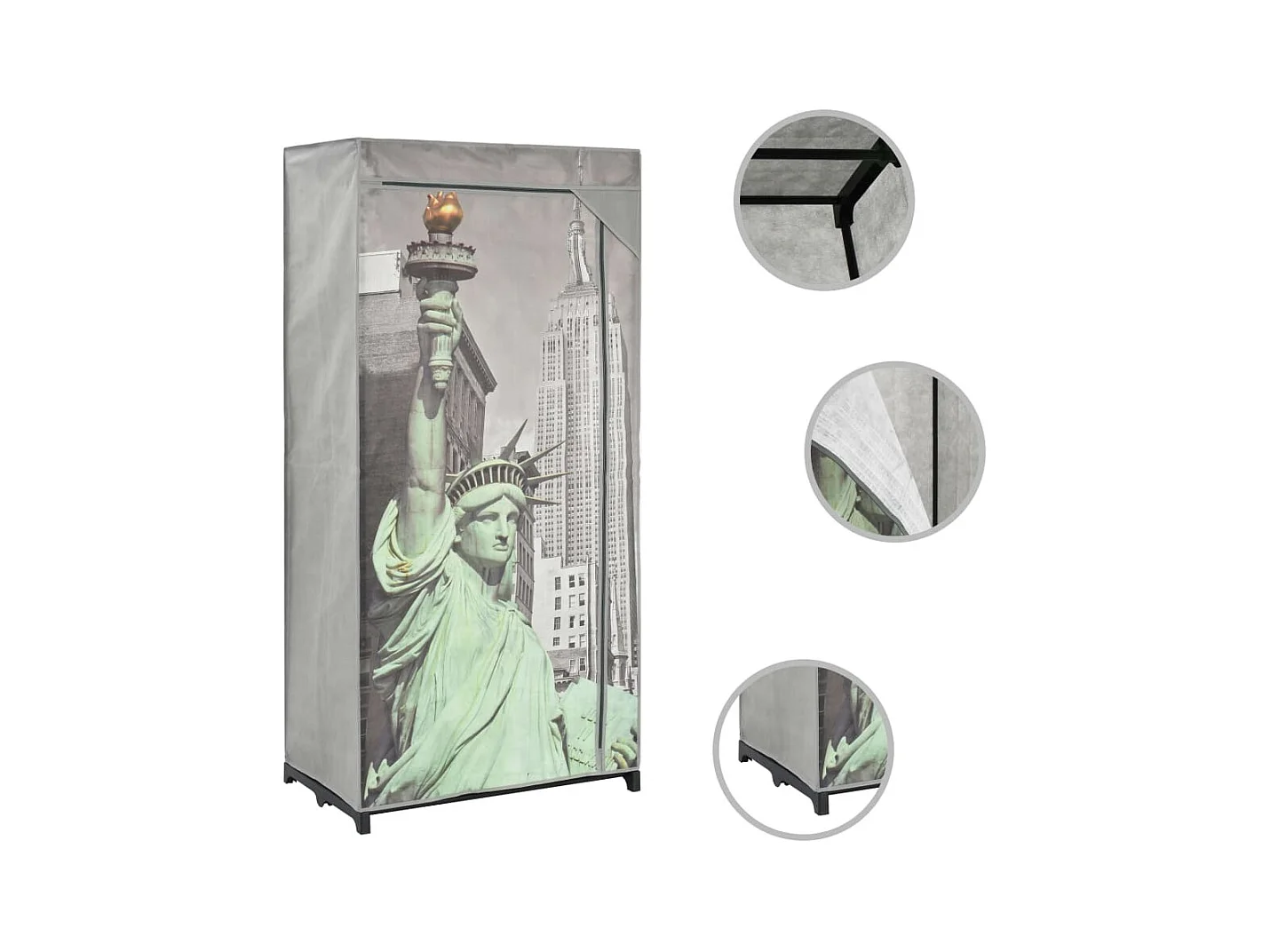 Garderobe New York 75x45x160 cm Tissu